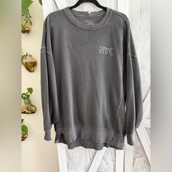 Aerie Charcoal Crewneck Ladies Sweatshirt - Picture 2 of 16